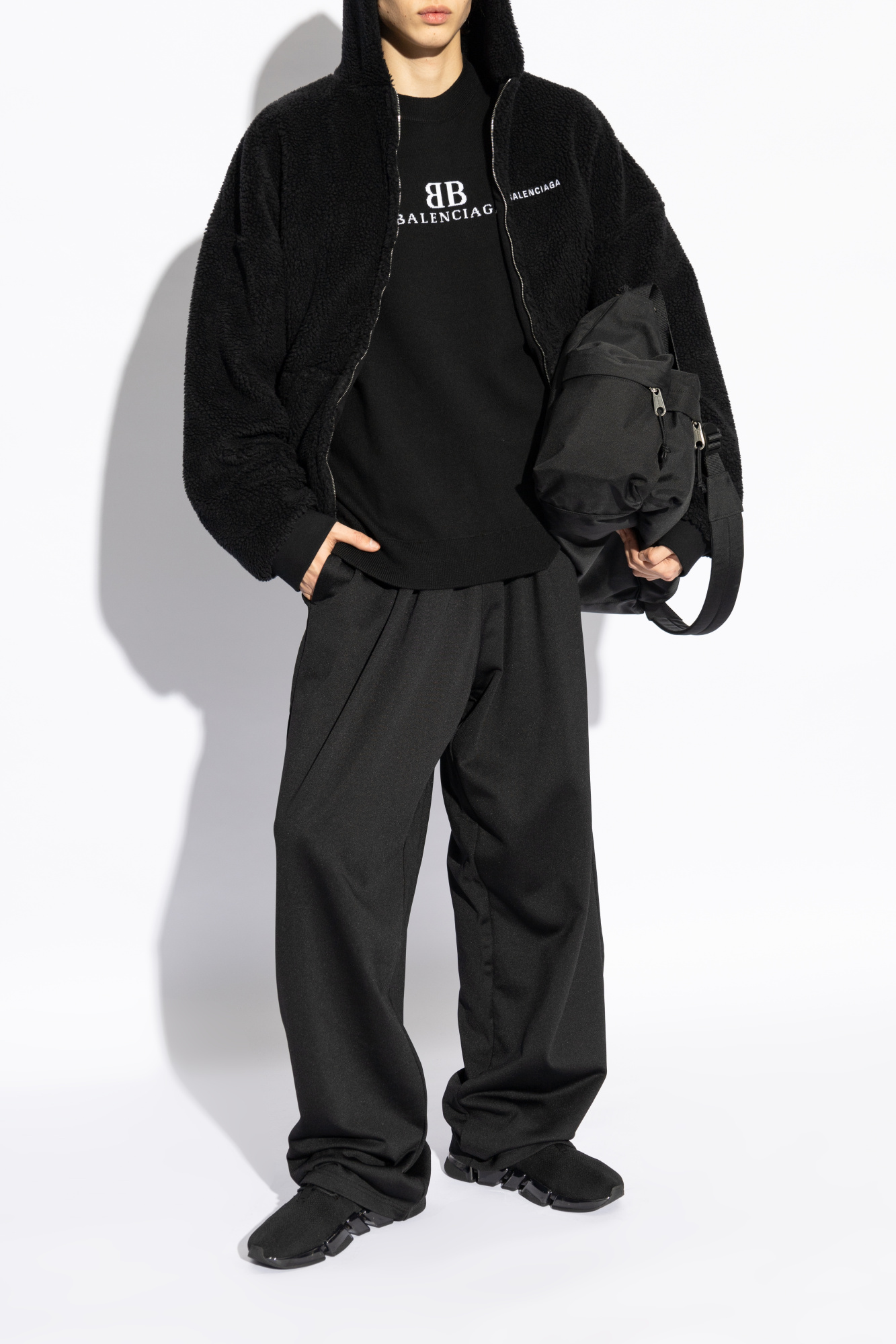 【BALENCIAGA】スタンドカラー トップス Black バレンシアガ BALENCIAGA Tシャツ カットソー ブラック